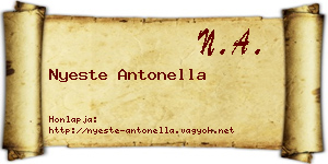 Nyeste Antonella névjegykártya